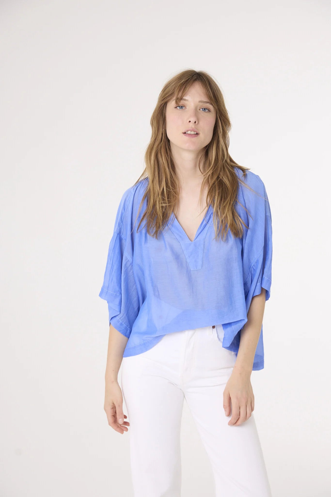 Hellblaue Modische Bluse